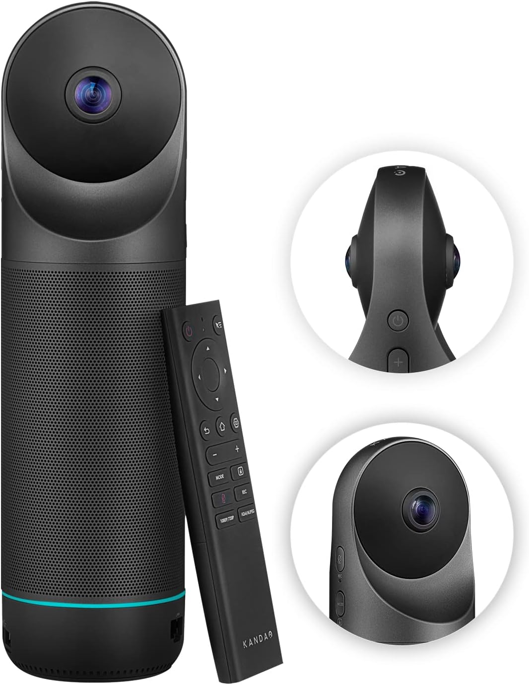 Cámara de videoconferencia todo en uno de 360° KanDao Meeting Pro, HD 1080p con micrófonos omnidireccionales, enfoque y zoom automáticos